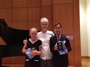 State winners 2016 Mary Katherine and Isaac with Mrs. Berg